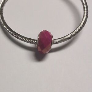 Pink Faceted Charm for Pandora‎ Style Bracelet